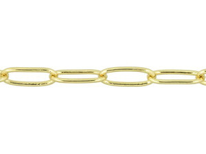 Gold-Plated Elongated Oval Chain by the Foot Gold-Plated Elongated Oval Chain by the Foot
