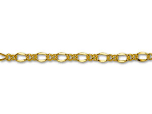 Gold-Plated Figaro Chain by the Foot Gold-Plated Figaro Chain by the Foot