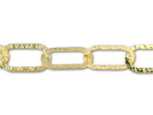 Gold-Plated Hammered Oval Link Chain by the Foot Gold-Plated Hammered Oval Link Chain by the Foot