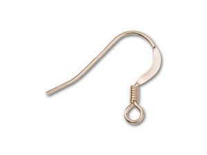 Gold-Filled 14K/20 Rose Flat Earwire with Coil (1 Pair) Gold-Filled 14K/20 Rose Flat Earwire with Coil (1 Pair)