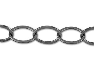 12x9mm Gunmetal-Plated Oval Chain by the Foot 12x9mm Gunmetal-Plated Oval Chain by the Foot