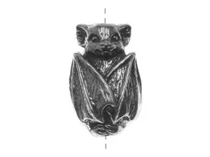 Green Girl Studios Pewter Bat Bead