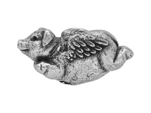 Green Girl Studios Pewter Flying Pig Bead