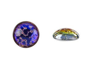 13mm Snakeskin Mosaic Round Glass Cabochon - Helio Blue 13mm Snakeskin Mosaic Round Glass Cabochon - Helio Blue