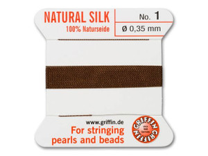 Griffin Bead Cord 100% Silk - No. 1 (0.35mm) Brown Griffin Bead Cord 100% Silk - No. 1 (0.35mm) Brown