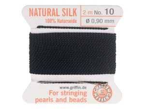 Griffin Bead Cord 100% Silk - No. 10 (0.90mm) Black Griffin Bead Cord 100% Silk - No. 10 (0.90mm) Black