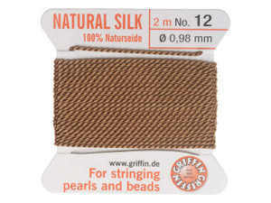Griffin Bead Cord 100% Silk - No. 12 (0.98mm) Beige Griffin Bead Cord 100% Silk - No. 12 (0.98mm) Beige