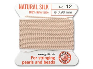 Griffin Bead Cord 100% Silk - No. 12 (0.98mm) Light Pink Griffin Bead Cord 100% Silk - No. 12 (0.98mm) Light Pink