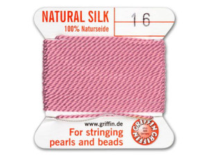 Griffin Bead Cord 100% Silk - No. 16 (1.05mm) Dark Pink Griffin Bead Cord 100% Silk - No. 16 (1.05mm) Dark Pink