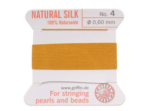 Griffin Bead Cord 100% Silk - No. 4 (0.60mm) Amber Griffin Bead Cord 100% Silk - No. 4 (0.60mm) Amber
