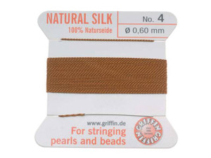 Griffin Bead Cord 100% Silk - No. 4 (0.60mm) Cornelian Griffin Bead Cord 100% Silk - No. 4 (0.60mm) Cornelian