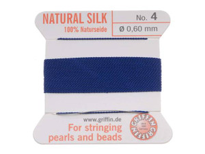 Griffin Bead Cord 100% Silk - No. 4 (0.60mm) Dark Blue Griffin Bead Cord 100% Silk - No. 4 (0.60mm) Dark Blue