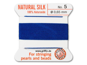 Griffin Bead Cord 100% Silk - No. 5 (0.65mm) Dark Blue Griffin Bead Cord 100% Silk - No. 5 (0.65mm) Dark Blue