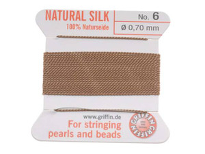 Griffin Silk Beading Cord & Needle Size 4 White