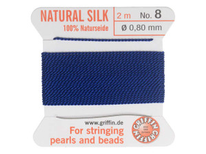 Griffin Bead Cord 100% Silk - No. 8 (0.80mm) Dark Blue Griffin Bead Cord 100% Silk - No. 8 (0.80mm) Dark Blue