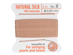 Griffin Bead Cord 100% Silk - No. 8 (0.80mm) Light Pink Griffin Bead Cord 100% Silk - No. 8 (0.80mm) Light Pink