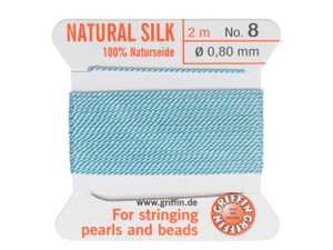 Griffin Bead Cord 100% Silk - No. 8 (0.80mm) Turquoise Griffin Bead Cord 100% Silk - No. 8 (0.80mm) Turquoise