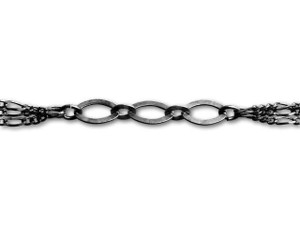 Gunmetal-Plated 3 Strand + 3 Link Chain by the Foot Gunmetal-Plated 3 Strand + 3 Link Chain by the Foot