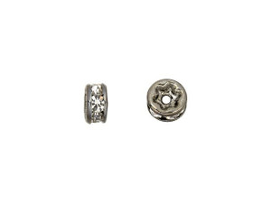 Gunmetal-Plated 4.5mm Crystal Rhinestone Rondelle Spacer Bead Gunmetal-Plated 4.5mm Crystal Rhinestone Rondelle Spacer Bead