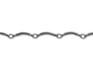 Gunmetal-Plated Curved Tube Chain by the Foot Gunmetal-Plated Curved Tube Chain by the Foot
