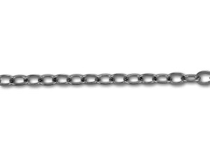 Gunmetal-Plated Flat Oval Cable Chain by the Foot Gunmetal-Plated Flat Oval Cable Chain by the Foot