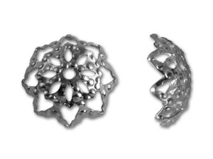 Gunmetal-Plated Large Bead Cap Gunmetal-Plated Large Bead Cap
