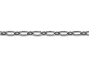 Gunmetal-Plated Textured Oval Cable Chain by the Foot Gunmetal-Plated Textured Oval Cable Chain by the Foot