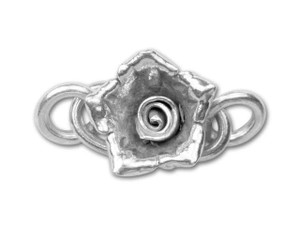 Hill Tribe Silver (Thai Silver) S Clasp With Flower Hill Tribe Silver (Thai Silver) S Clasp With Flower