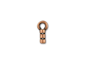JBB 0.7mm Antique Copper-Plated Brass Crimp End Cap with Loop JBB 0.7mm Antique Copper-Plated Brass Crimp End Cap with Loop