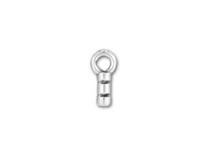 JBB 0.7mm Antique Sterling Silver Crimp End Cap with Loop