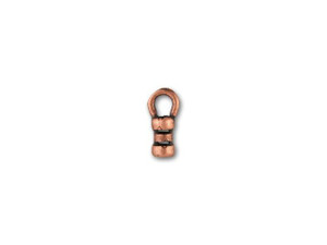 JBB 1.4mm Antique Copper-Plated Brass Crimp End Cap with Loop JBB 1.4mm Antique Copper-Plated Brass Crimp End Cap with Loop