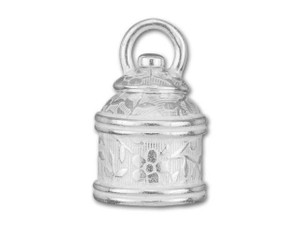 JBB 10mm Silver-Plated Brass Leaves Swivel End Cap JBB 10mm Silver-Plated Brass Leaves Swivel End Cap