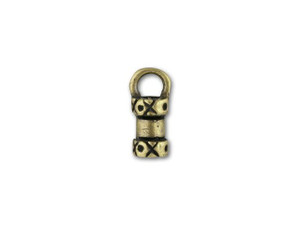 JBB 2.5mm Antique Brass Fancy Crimp End Cap with Loop JBB 2.5mm Antique Brass Fancy Crimp End Cap with Loop
