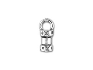 JBB 2.5mm Antique Sterling Silver Fancy Crimp End Cap with Loop JBB 2.5mm Antique Sterling Silver Fancy Crimp End Cap with Loop