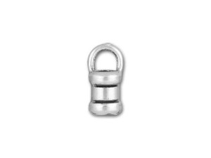 JBB 3mm Antique Sterling Silver Crimp End Cap with Loop JBB 3mm Antique Sterling Silver Crimp End Cap with Loop