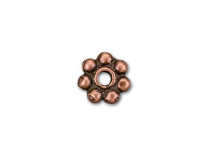 JBB 4mm Antique Copper-Plated Pewter Daisy Spacer Bead