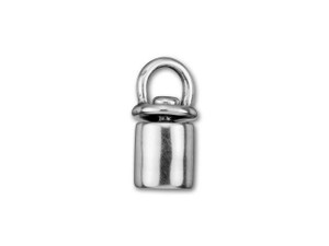 JBB 4mm Antique Silver-Plated Brass Tube Swivel Crimp End Cap JBB 4mm Antique Silver-Plated Brass Tube Swivel Crimp End Cap
