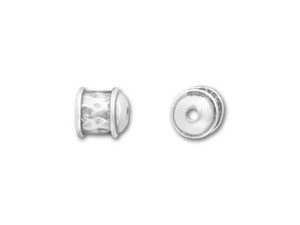 JBB 6mm Antique Sterling Silver Hammered End Cap JBB 6mm Antique Sterling Silver Hammered End Cap