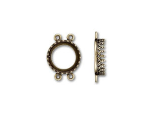 JBB Antique Brass 2-Strand Round Crown Bezel Link JBB Antique Brass 2-Strand Round Crown Bezel Link