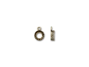 JBB Antique Brass 8mm Round Crown Bezel Charm