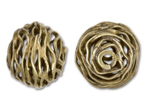 JBB Antique Brass-Plated Brass Hollow Wire Round Bead JBB Antique Brass-Plated Brass Hollow Wire Round Bead