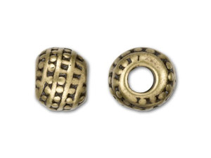 JBB Antique Brass-Plated Pewter Beaded Channel Bead JBB Antique Brass-Plated Pewter Beaded Channel Bead