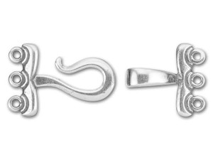 34x10mm Brass Hook & Eye Clasps, Silver Color, 4mm Hole, Jewelry