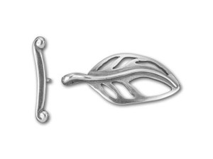 JBB Antique Silver-Plated Brass Leaf Mini Toggle Clasp JBB Antique Silver-Plated Brass Leaf Mini Toggle Clasp