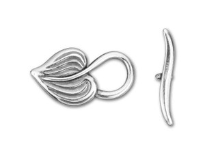JBB Antique Silver-Plated Pewter Heart Shaped Leaf Toggle Clasp Set JBB Antique Silver-Plated Pewter Heart Shaped Leaf Toggle Clasp Set