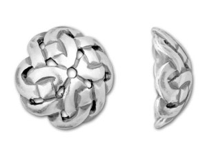 JBB Antique Silver-Plated Pewter Knotwork Bead Cap JBB Antique Silver-Plated Pewter Knotwork Bead Cap