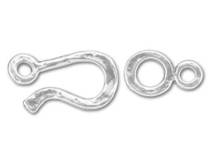 JBB Antique Silver-Plated Pewter Simple Hammered Hook & Eye Clasp Set JBB Antique Silver-Plated Pewter Simple Hammered Hook & Eye Clasp Set