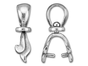 JBB Antique Silver-Plated Pewter Squiggle Swivel Pinch Bail JBB Antique Silver-Plated Pewter Squiggle Swivel Pinch Bail