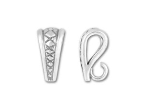 JBB Antique Sterling Silver Crisscross Design Pendant Bail