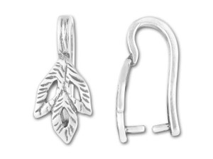 JBB Antique Sterling Silver Three Leaf Pinch Bail JBB Antique Sterling Silver Three Leaf Pinch Bail
